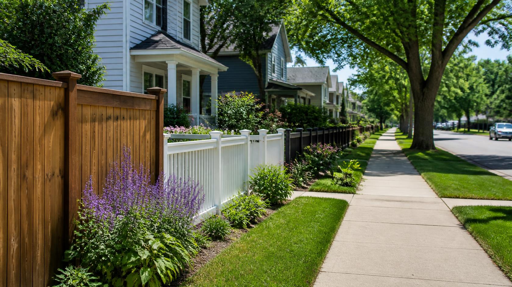 Residential fencing in Roscoe, IL creating a private and secure outdoor space for homeowners and pets.