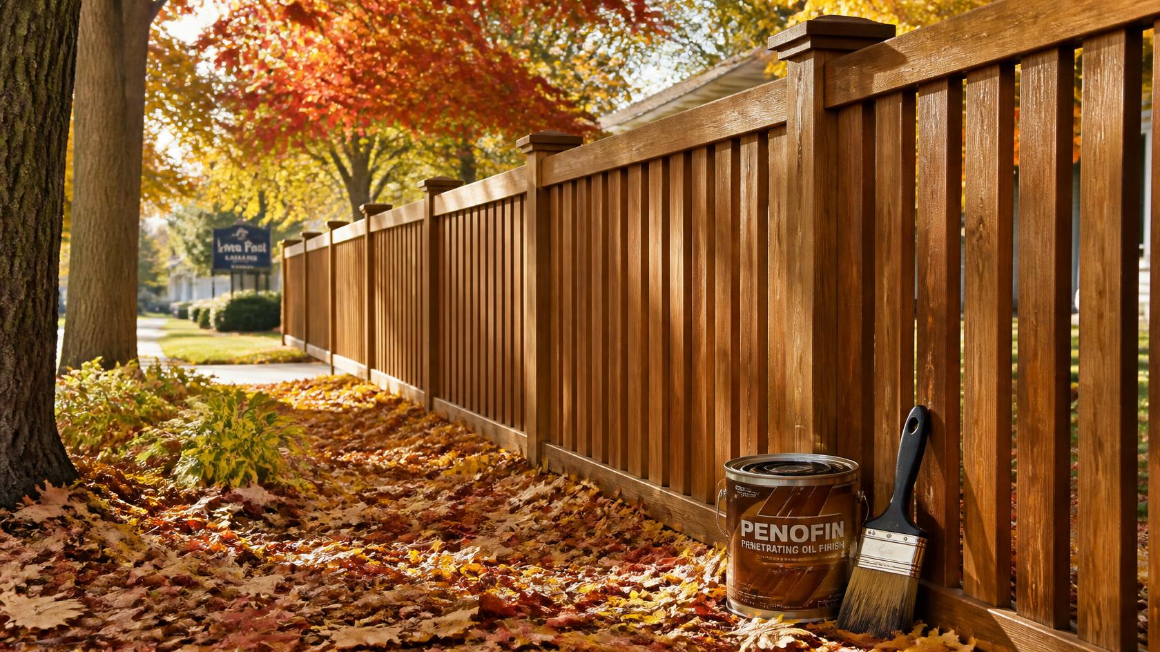Wood fence in Loves Park, IL receiving fall maintenance to help protect against moisture, weathering, and winter damage. Wood fence in Loves Park, IL receiving fall maintenance to help protect against moisture, weathering, and winter damage.