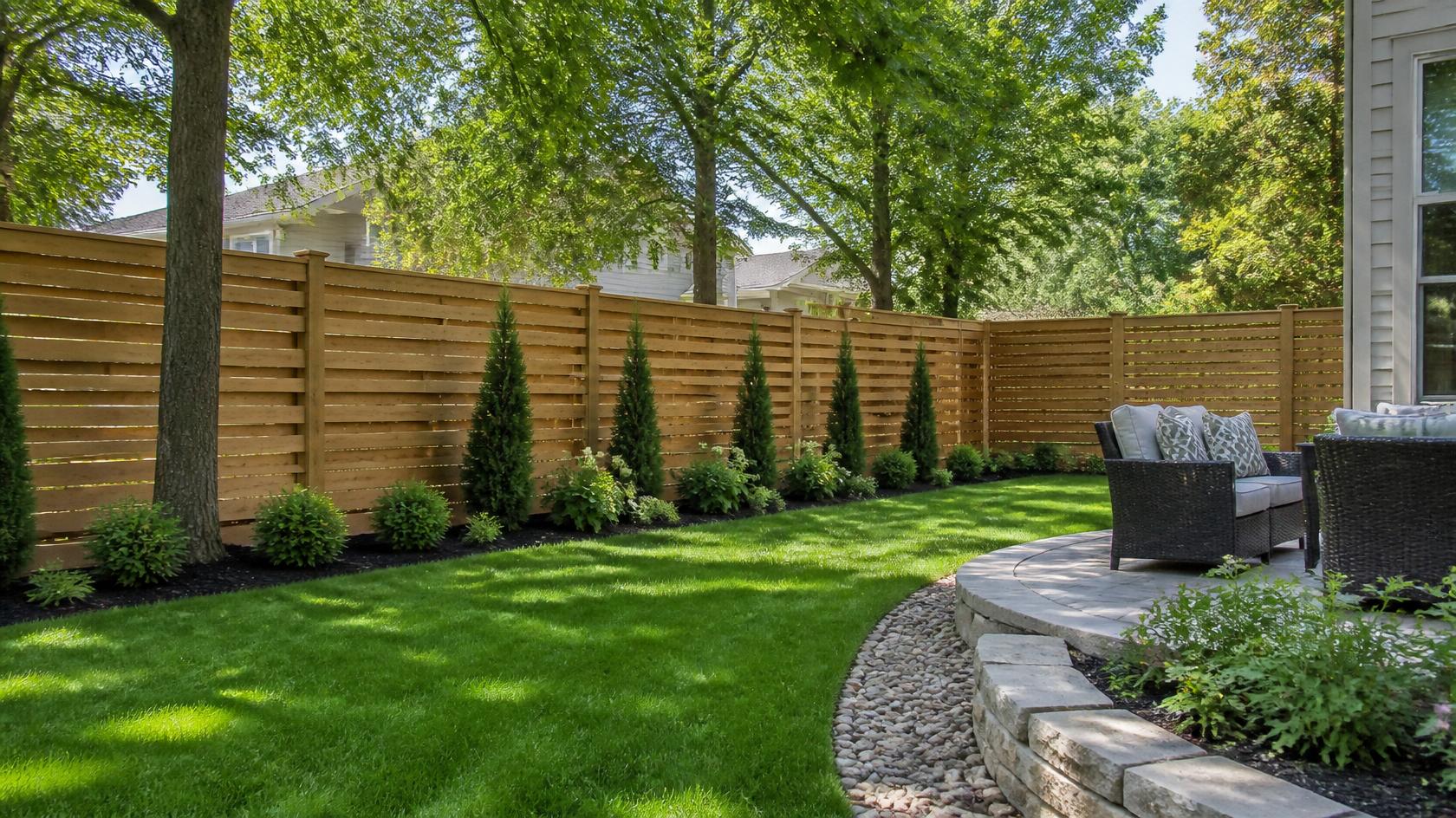 Backyard privacy fence planning in Davis Junction, IL with homeowners considering layout, materials, gates, and spring installation needs.