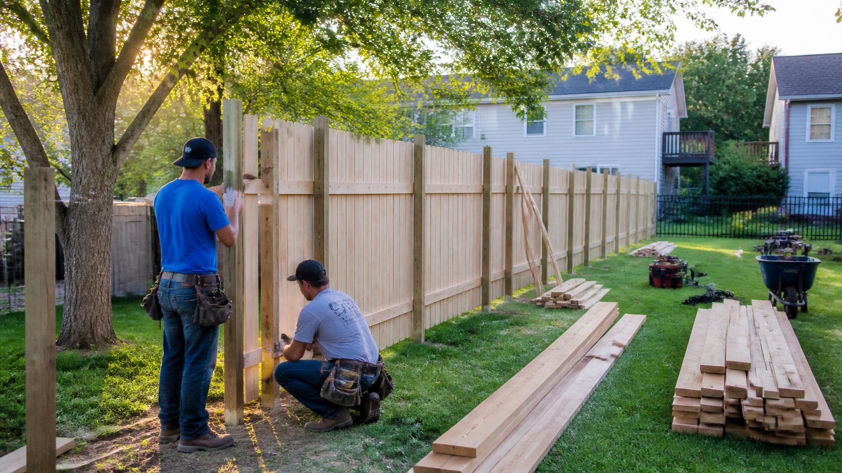 Fence installation estimate in Davis Junction, IL showing project details such as materials, layout, gates, labor, and installation costs.