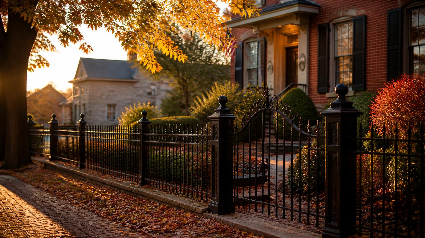 Fence planning in Galena, IL with homeowners reviewing property lines, gate placement, layout, and fall yard access.