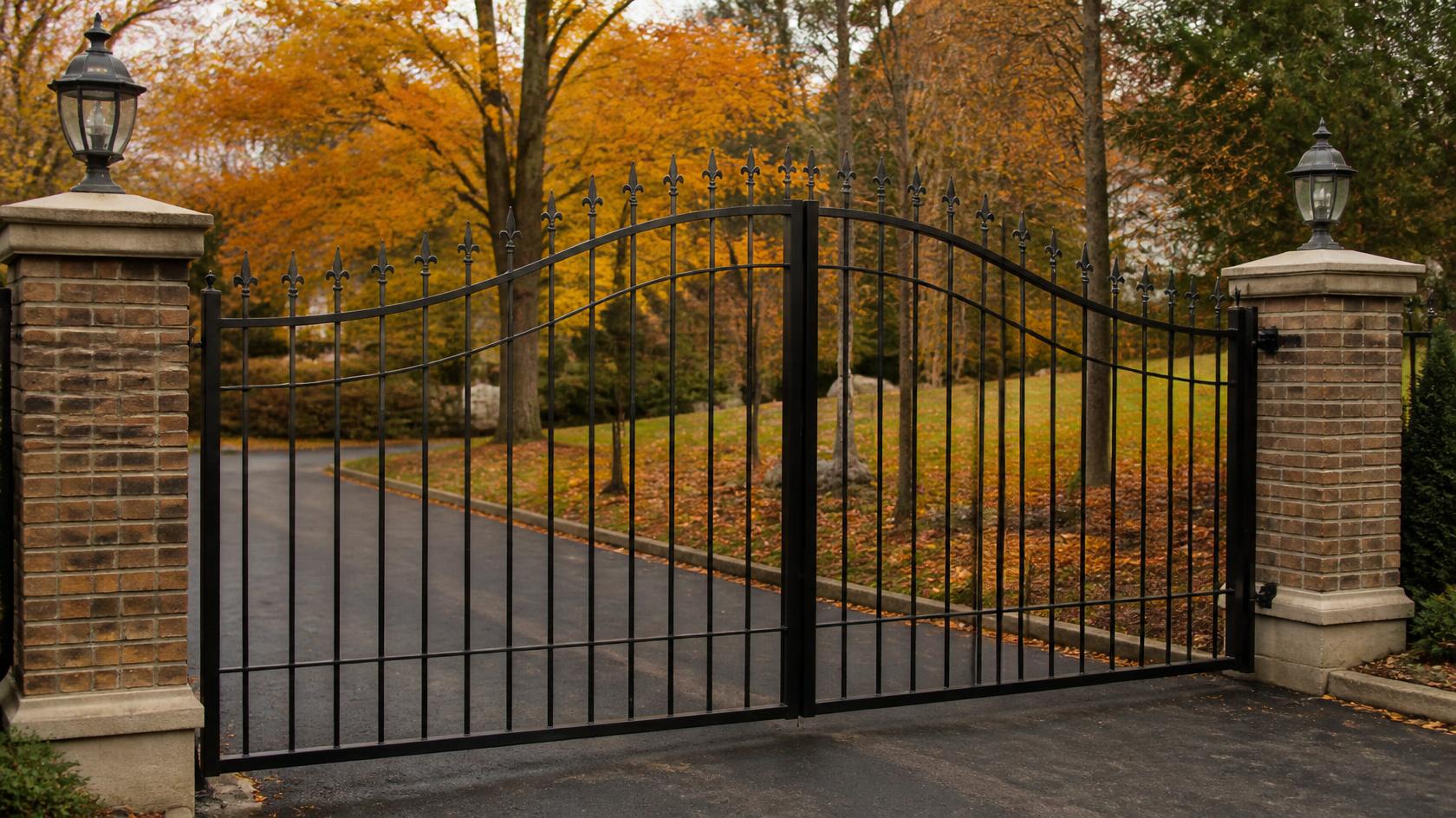 Fence gate in Winnebago, IL being inspected for sagging, alignment issues, and hardware problems before winter weather arrives.