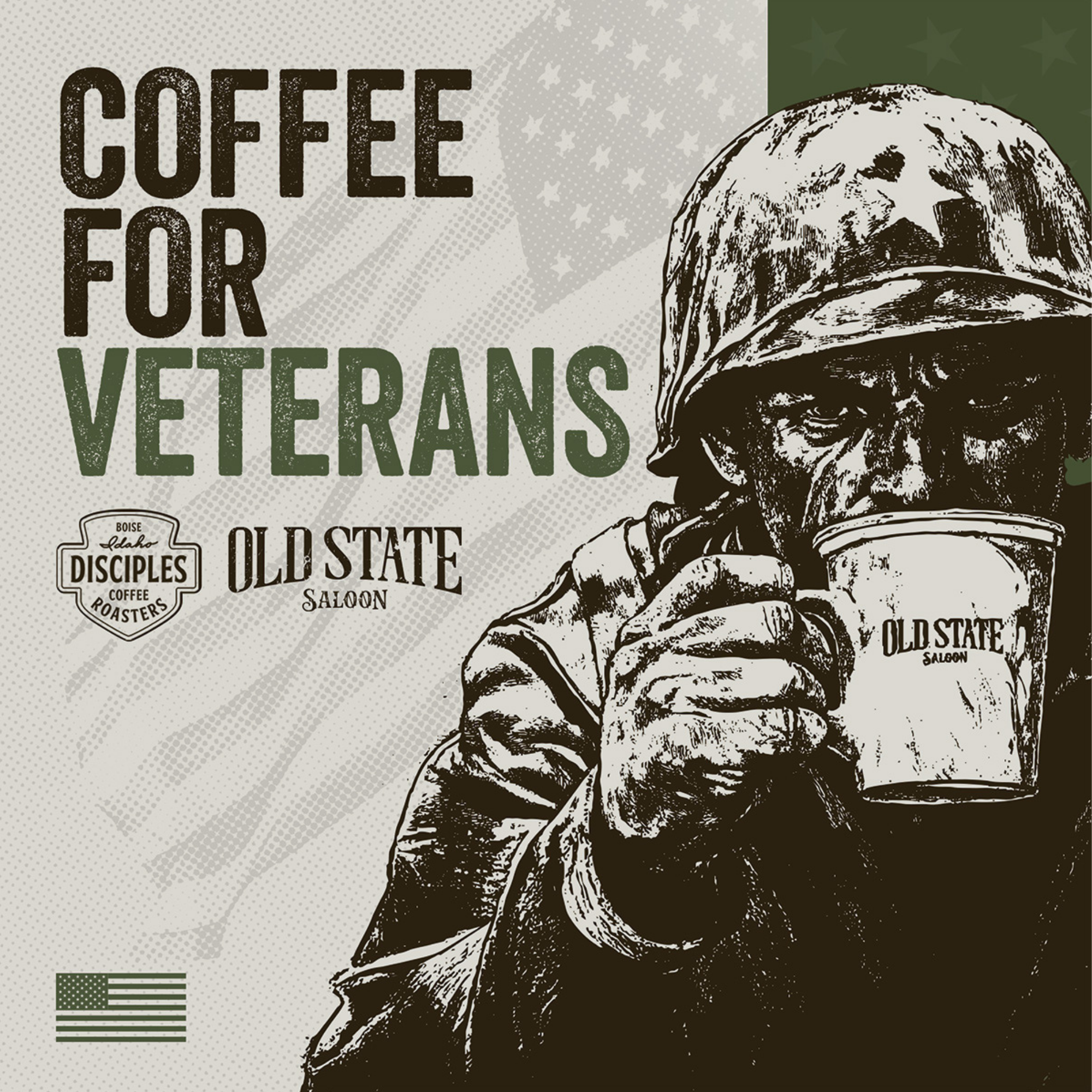 Complimentary coffee for veterans at Old State Saloon
