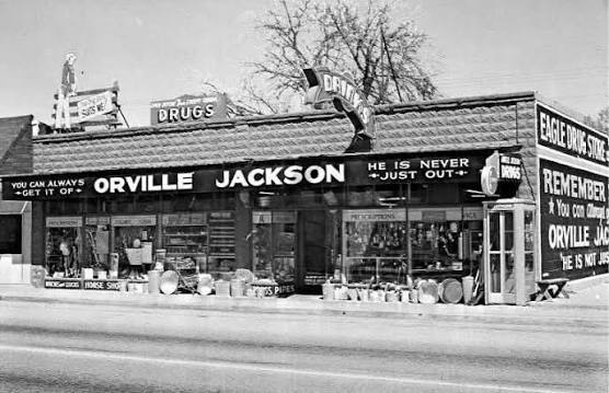Historic Orville Jackson Drug Store building in Eagle, Idaho