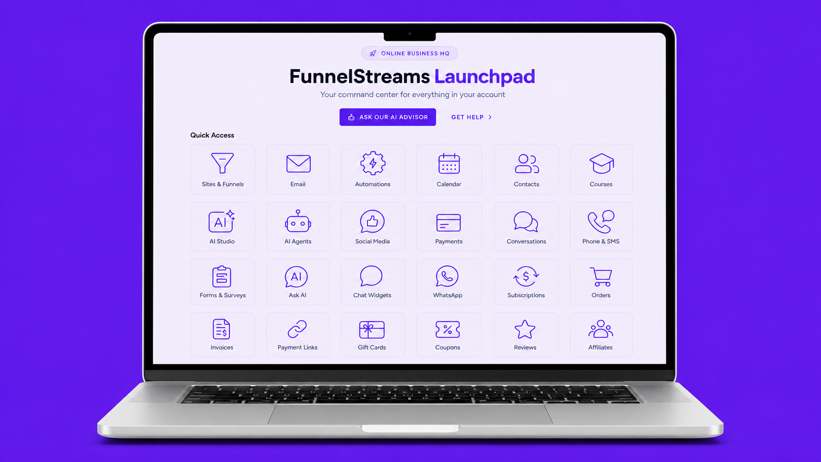 FunnelStreams App Dashboard