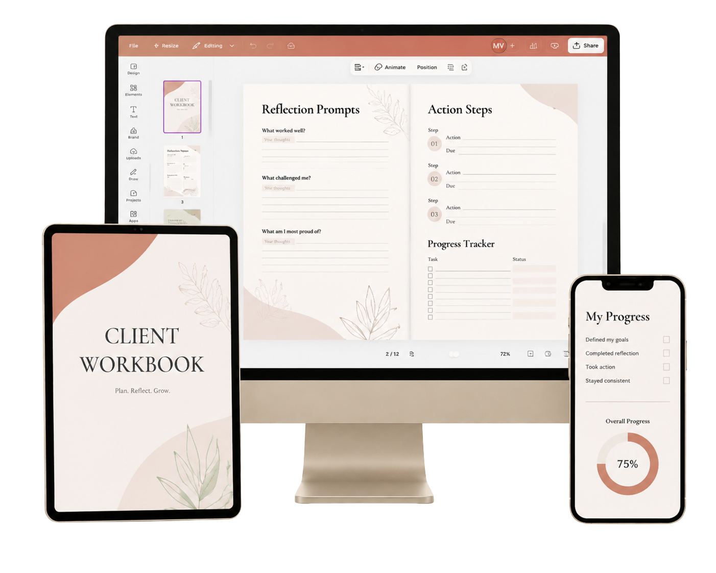Finished digital workbook preview