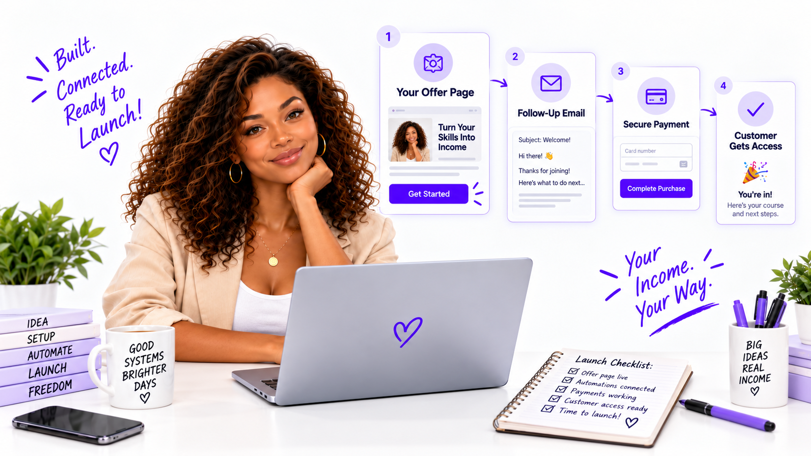Launch-ready sales setup illustration