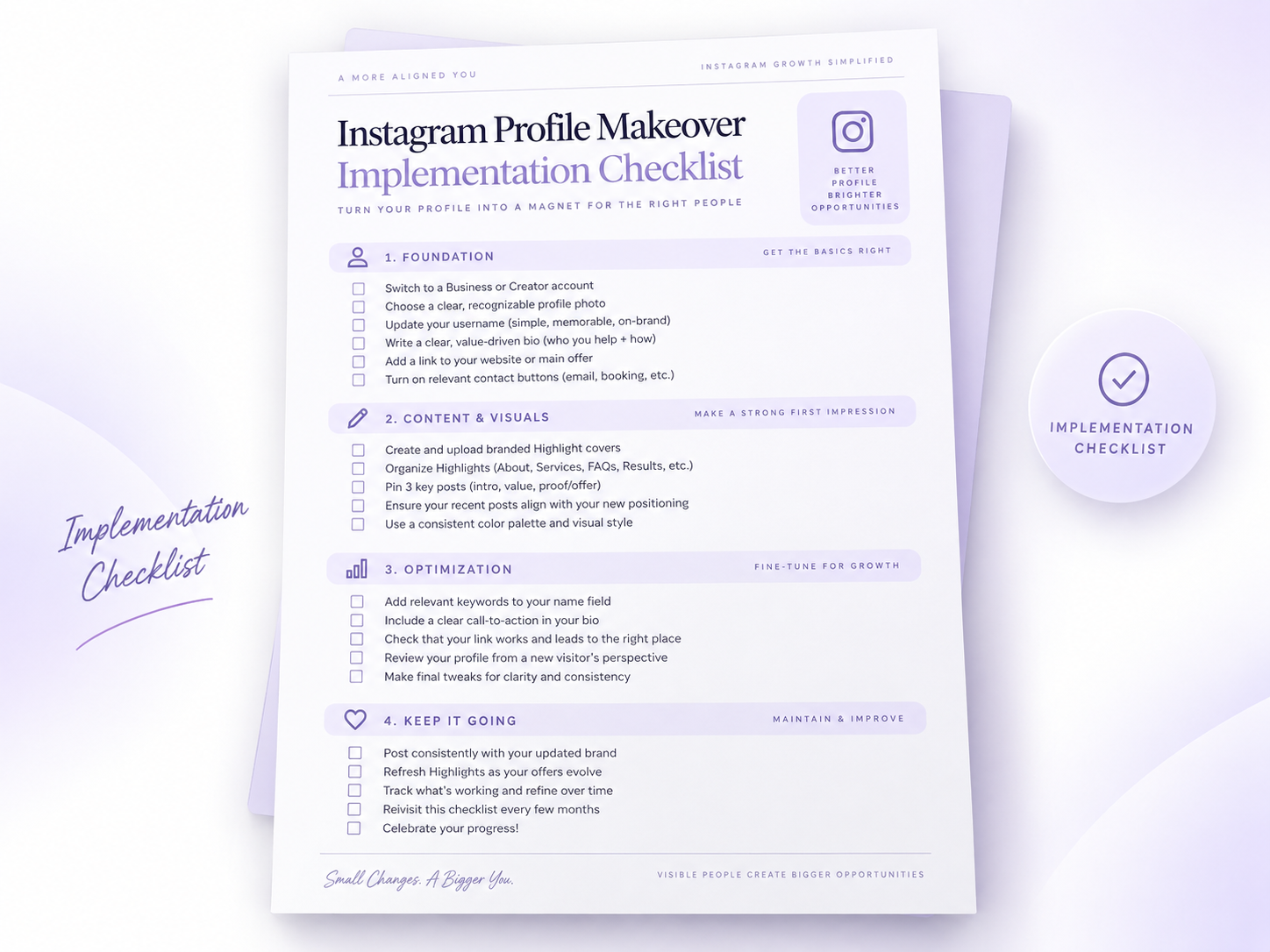 Implementation Checklist mockup