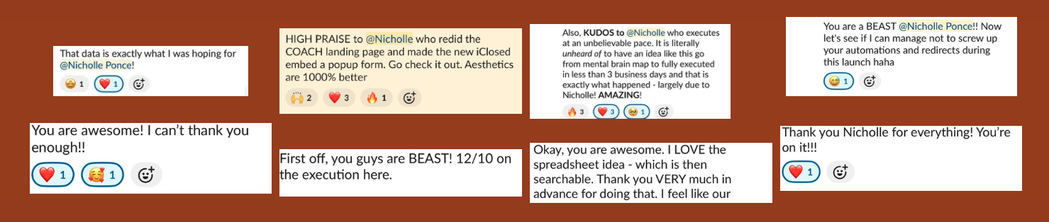 Client testimonials