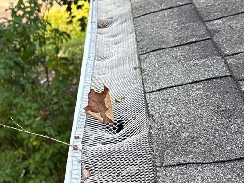 Hail-damaged gutter screen