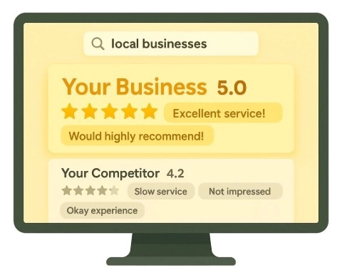 Local Businesses Search Ranked By Google Reviews