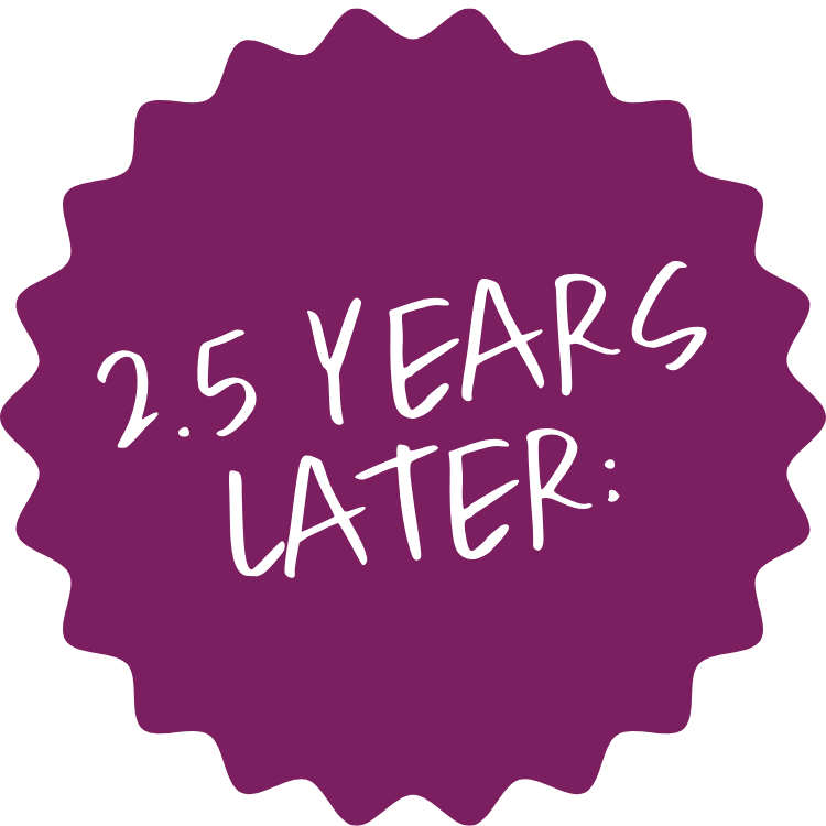2.5 years later icon