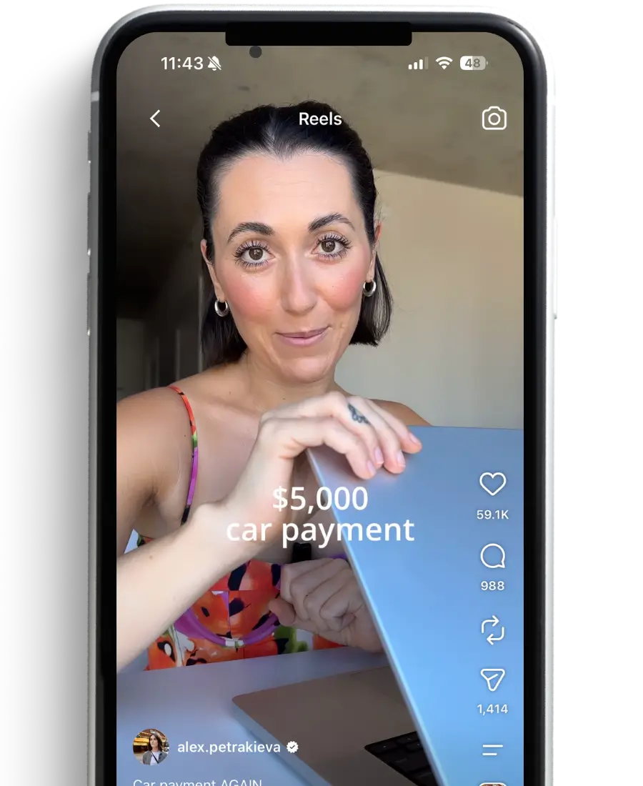 Iphone screenshot of reel