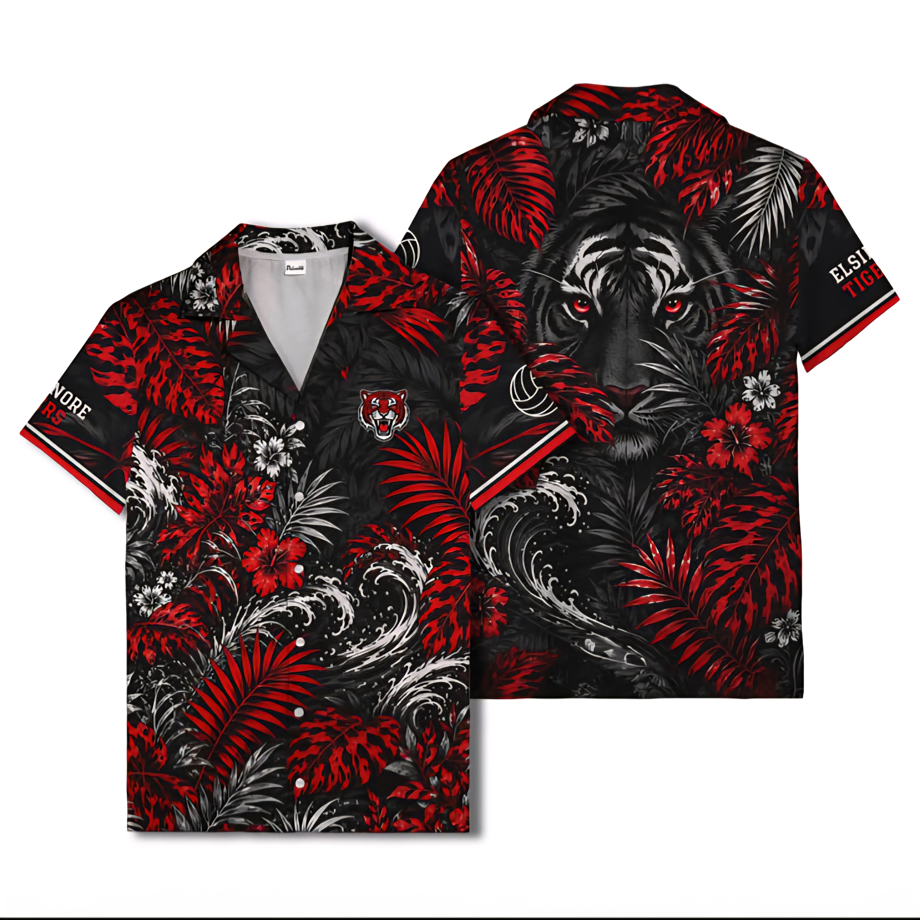 EHS Water Polo Hawaiian Style Shirt — front view
