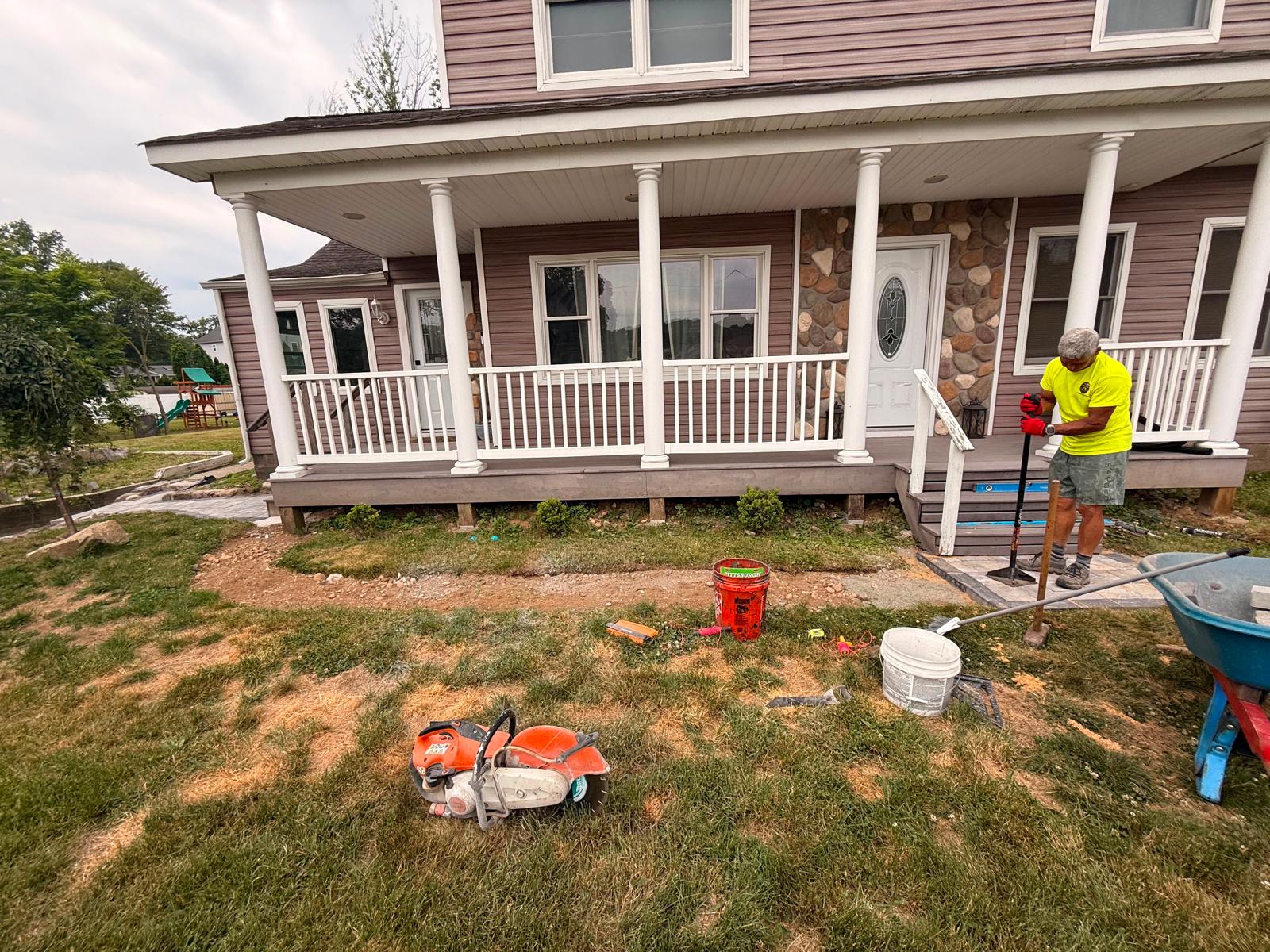Outdoor landscaping project