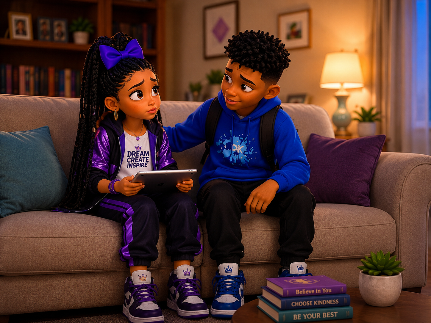 Dontae comforting Mikki