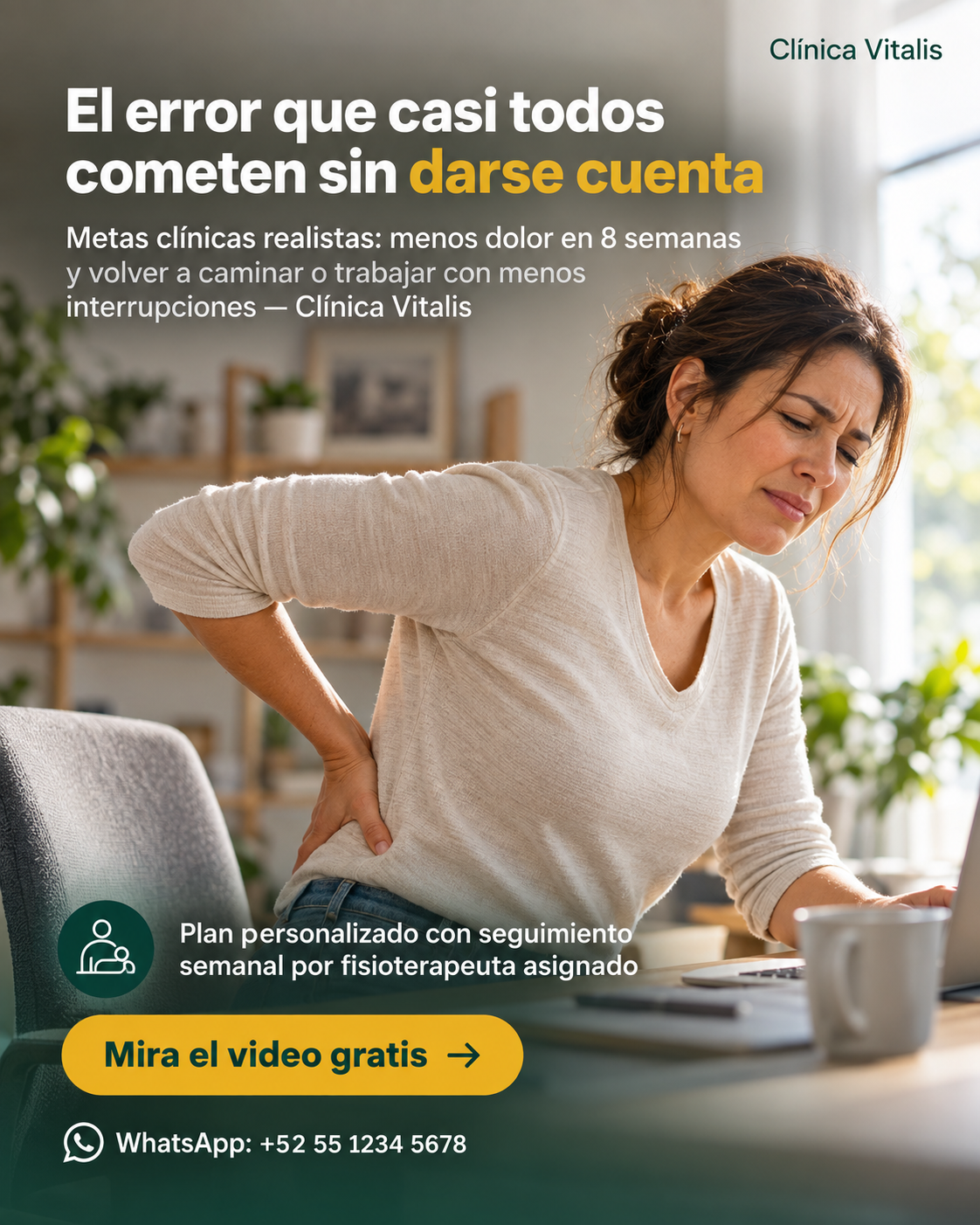 Arte oficial Clínica Vitalis — ¿Y si pudieras vivir con menos dolor?