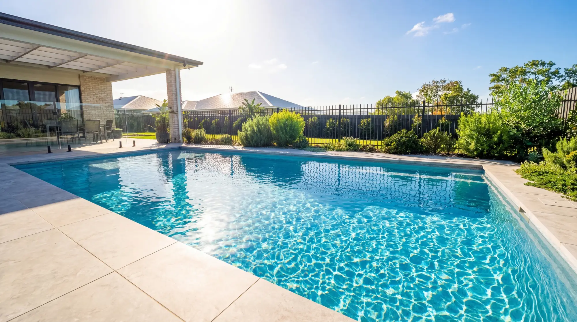 Sparkling Courtyard Oasis fibreglass pool with landscaped garden in Parkhurst