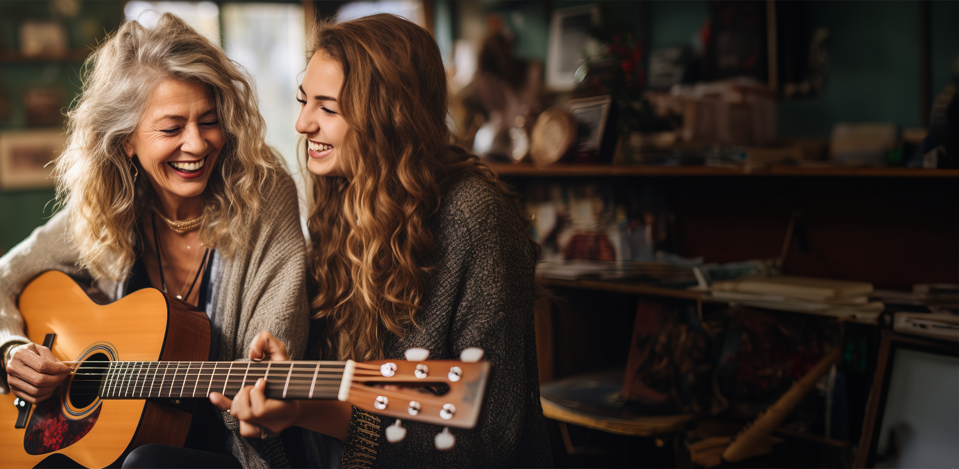 woman playing guitar