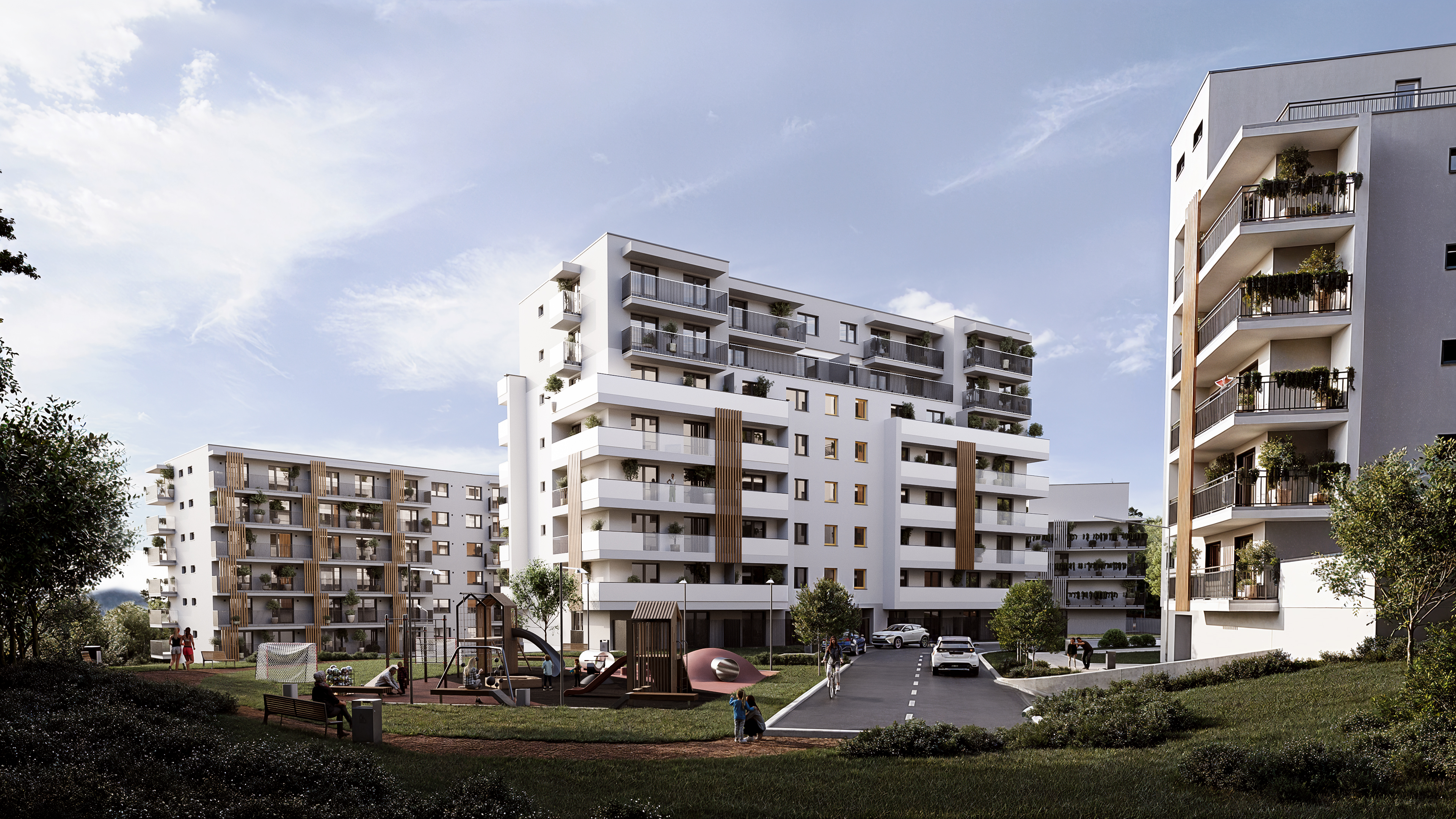 Istrica multi-phase masterplan playground and community space, multi-phase development CGI Europe