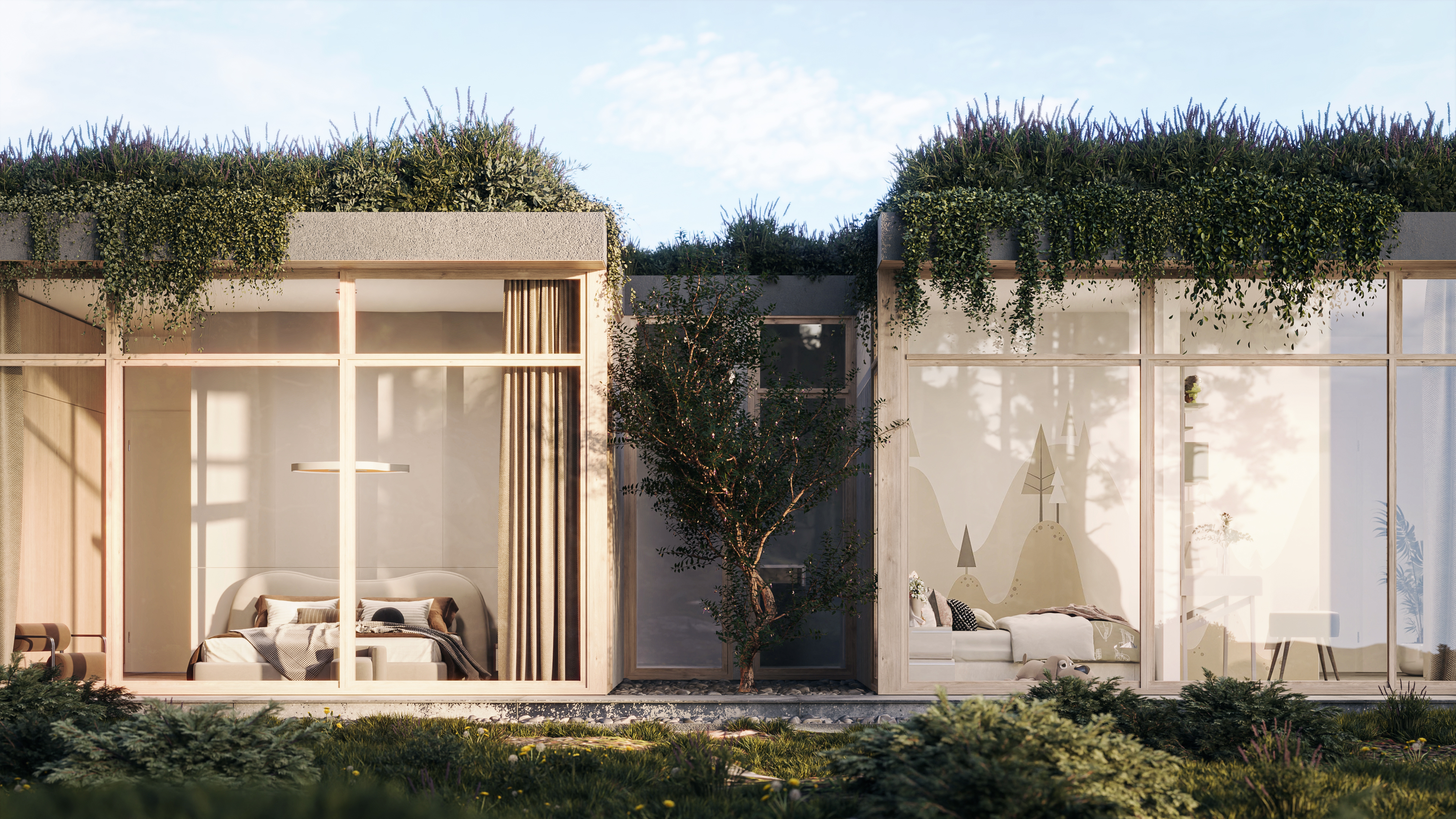 Takkti luxury forest villa courtyard with plunge pool
