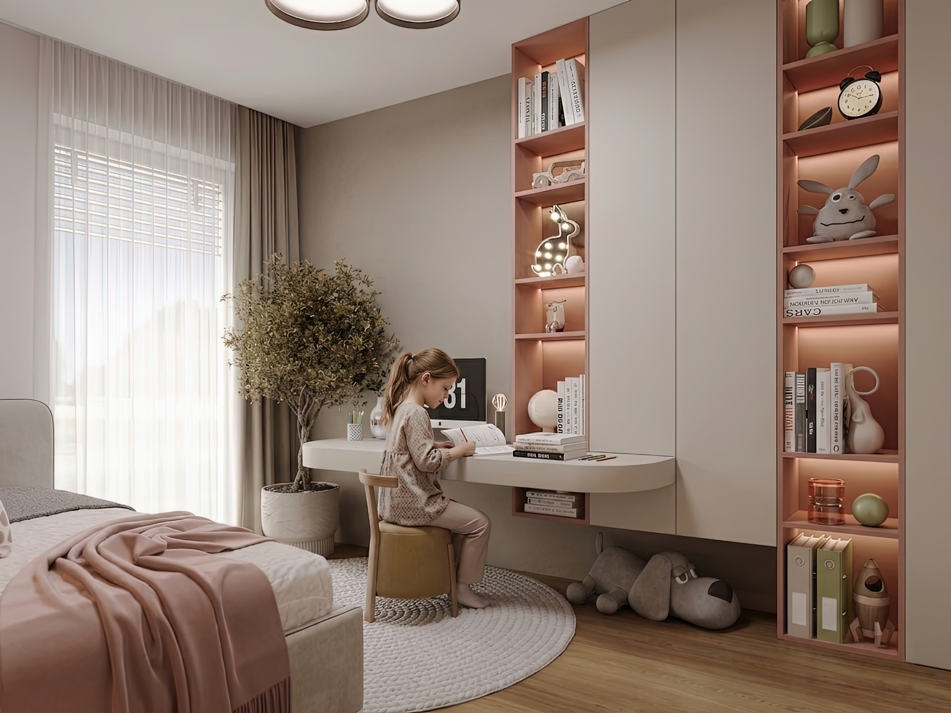 ZU502 luxury apartment child&rsquo;s room with warm material thread &mdash; pre-sell off-plan apartments visualisation