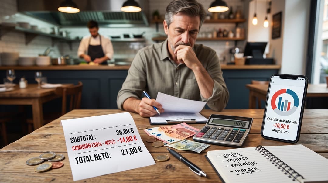 Coste real de las comisiones de las apps de delivery
