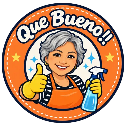 Qué Bueno badge with Maru
