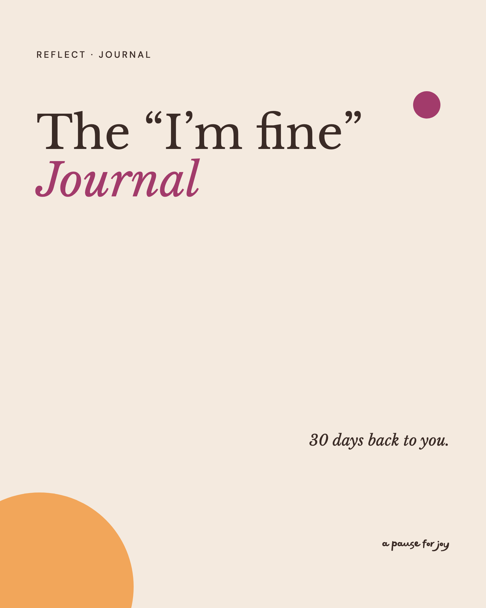 The I'm Fine Journal cover