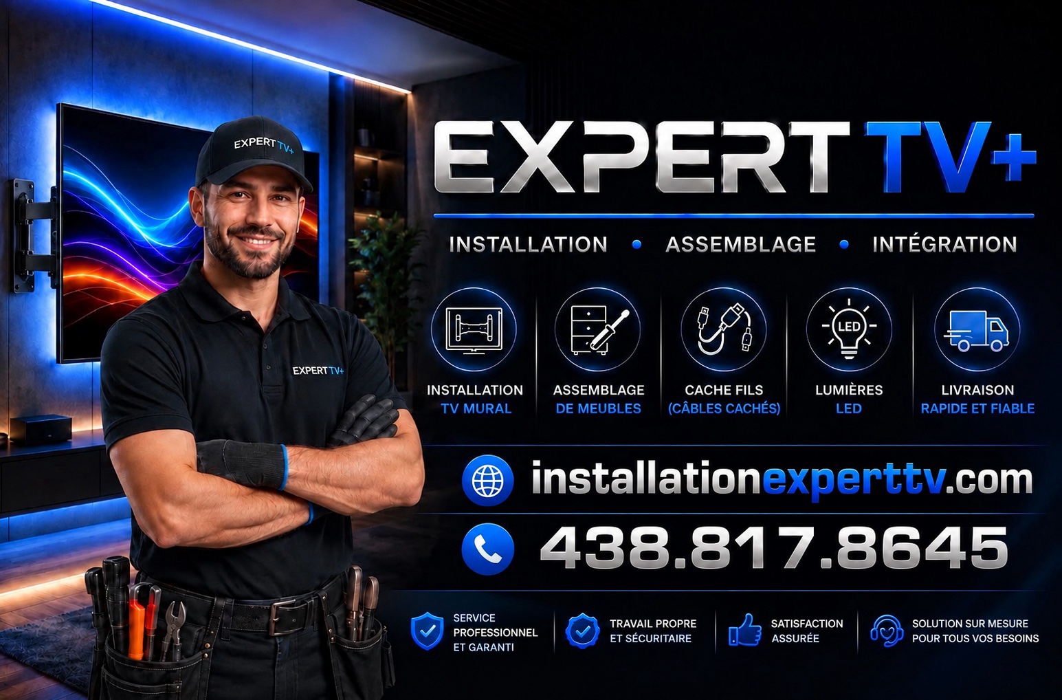 Expert TV+ — installation, assemblage et intégration