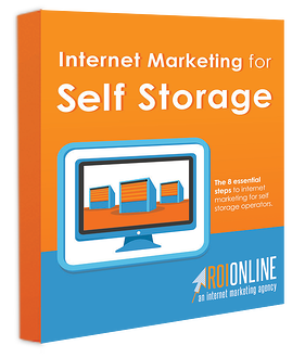 eBook cover titled "Internet Marketing for Self Storage" featuring a computer screen with storage units, promoting essential internet marketing strategies for self-storage operators.