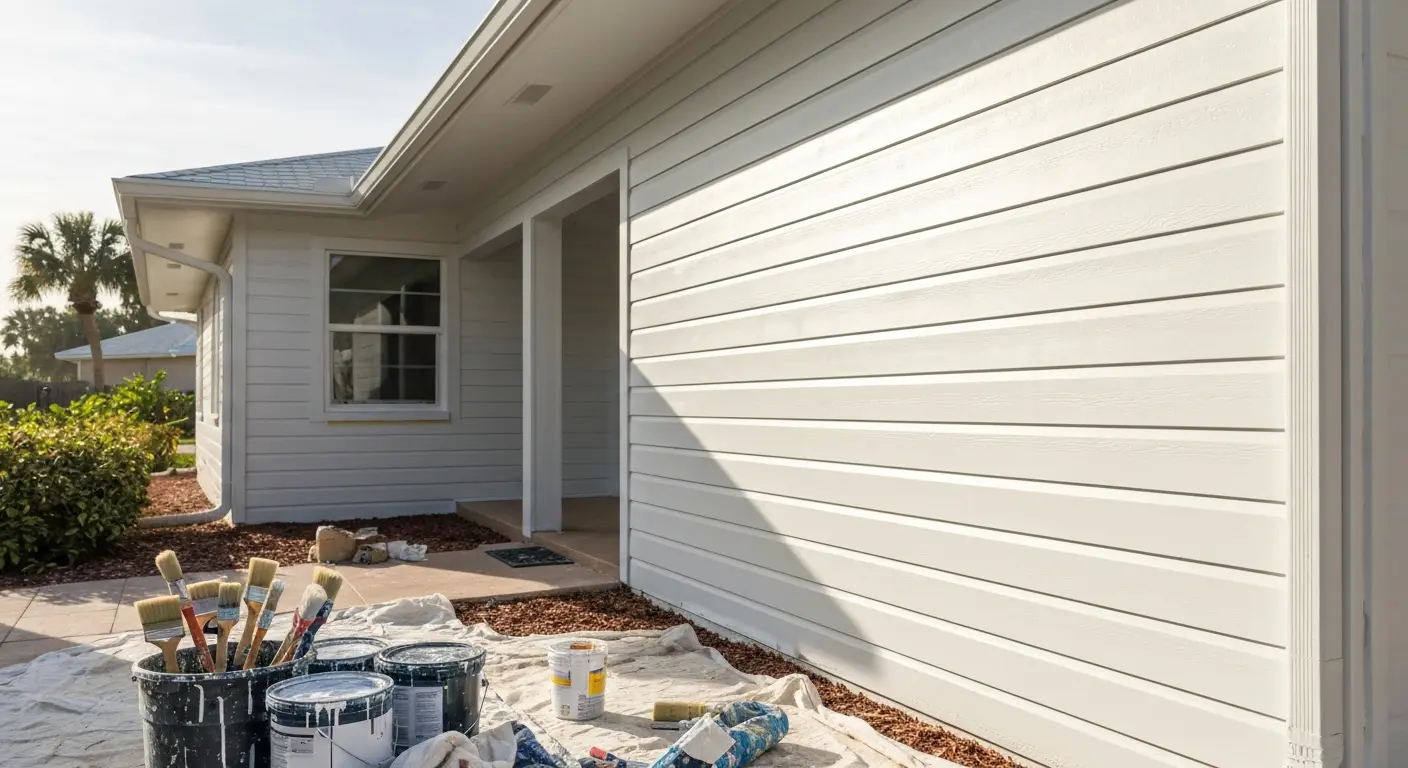 Exterior painting on coastal home