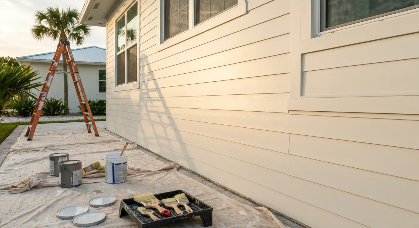 Exterior painting service on Satellite Beach home