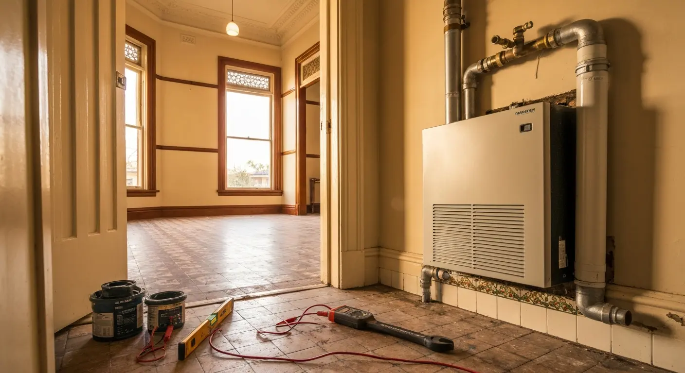 West Melbourne street with painted homes