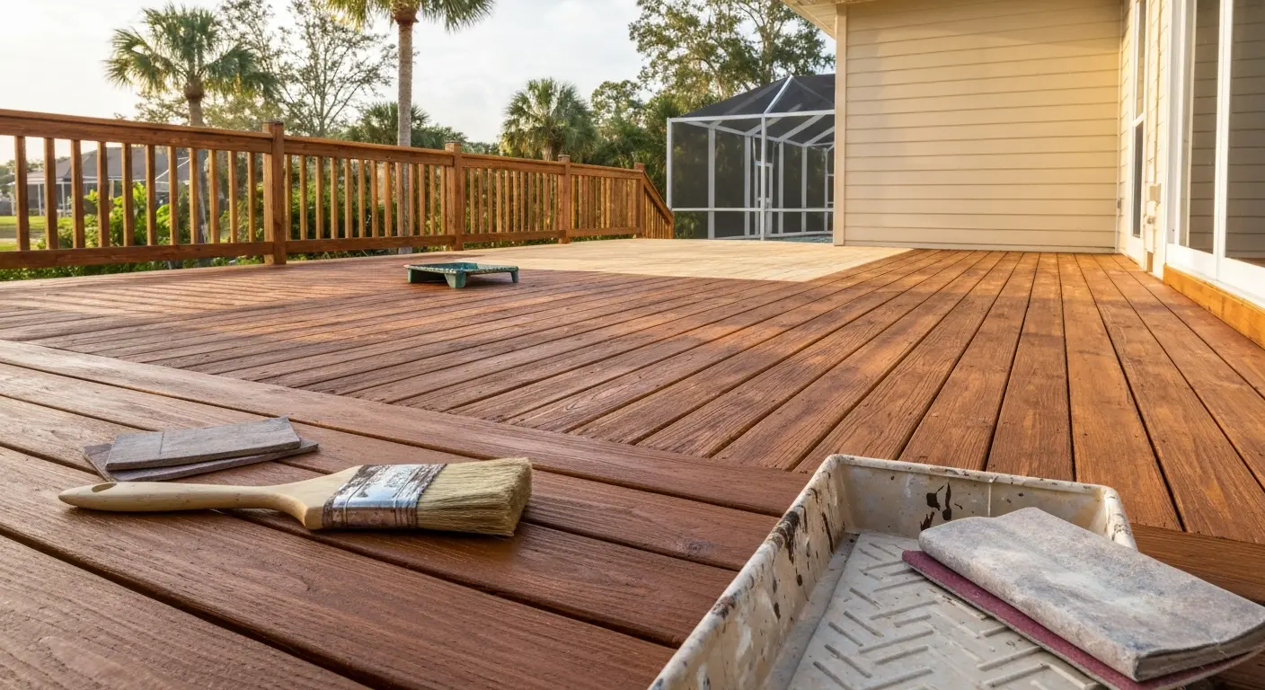 Deck staining and restoration