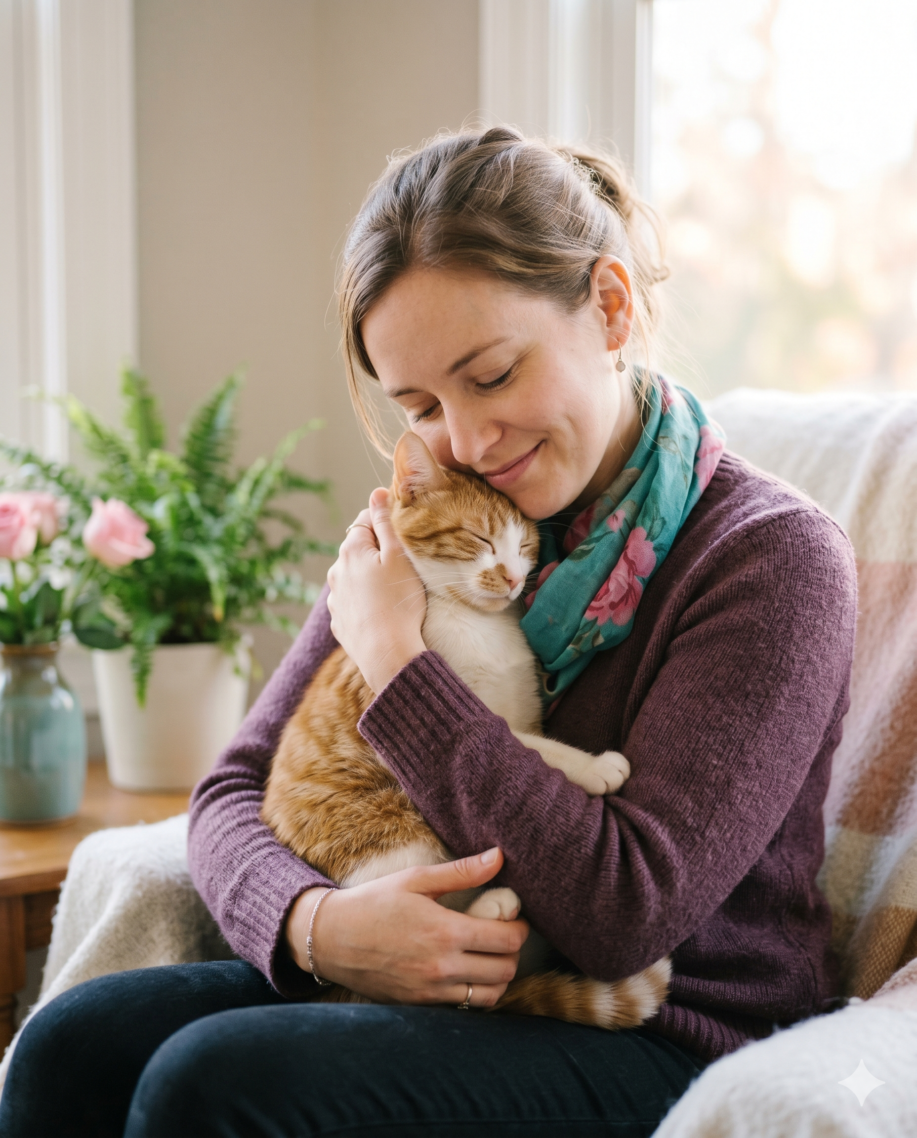 A person and their animal at ease together