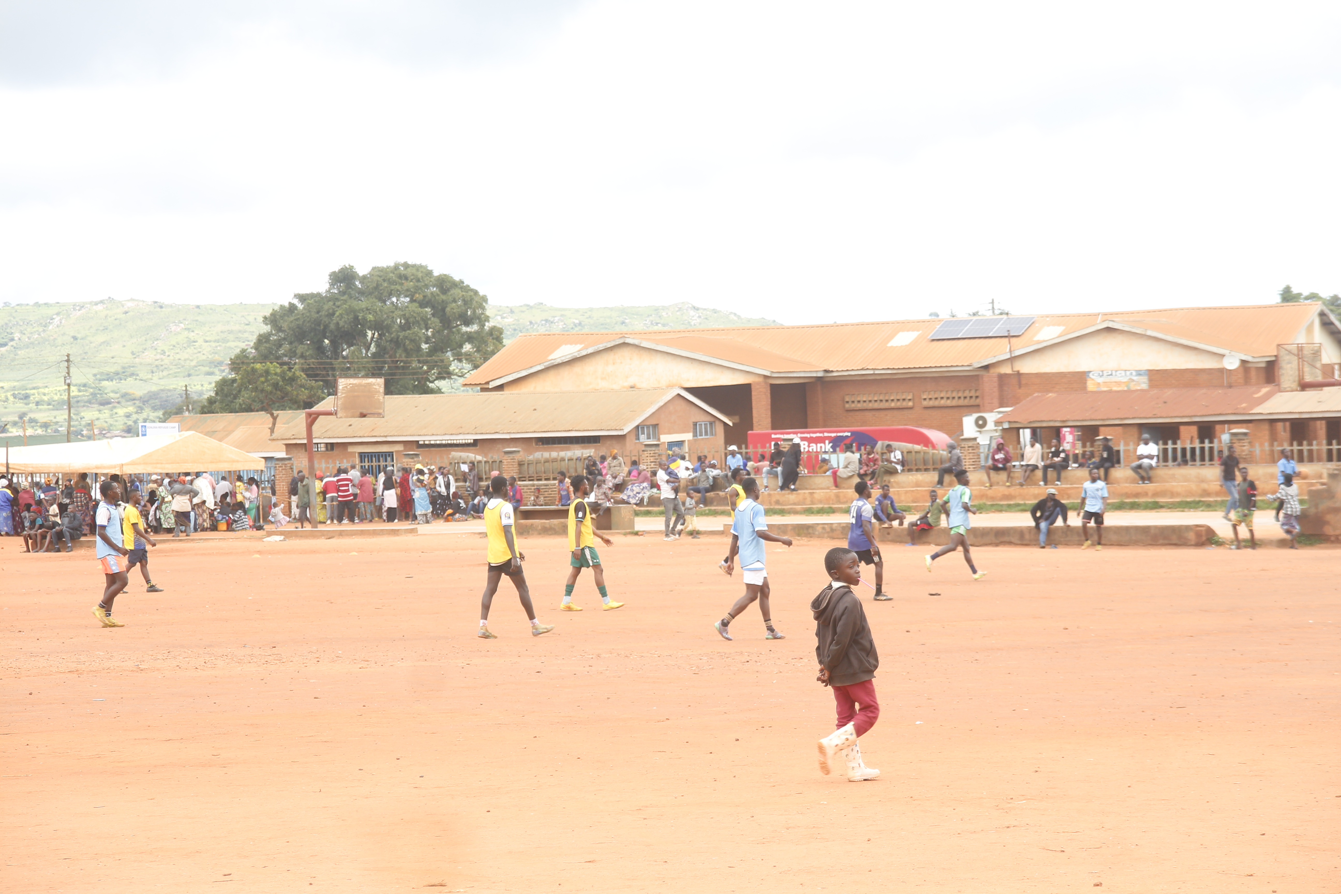 Young people on a soccer field