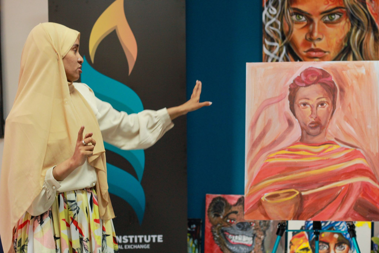Faduma Abukar presents paintings at Shama Institute