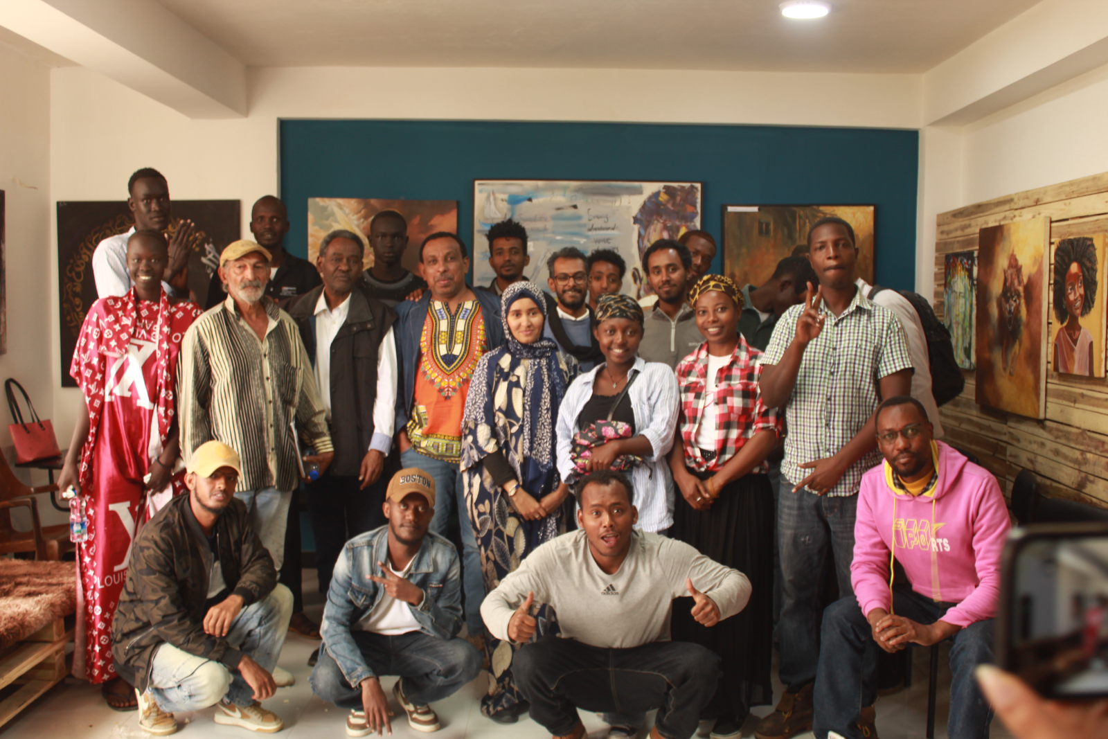 Artists and community members gathered at Shama Institute