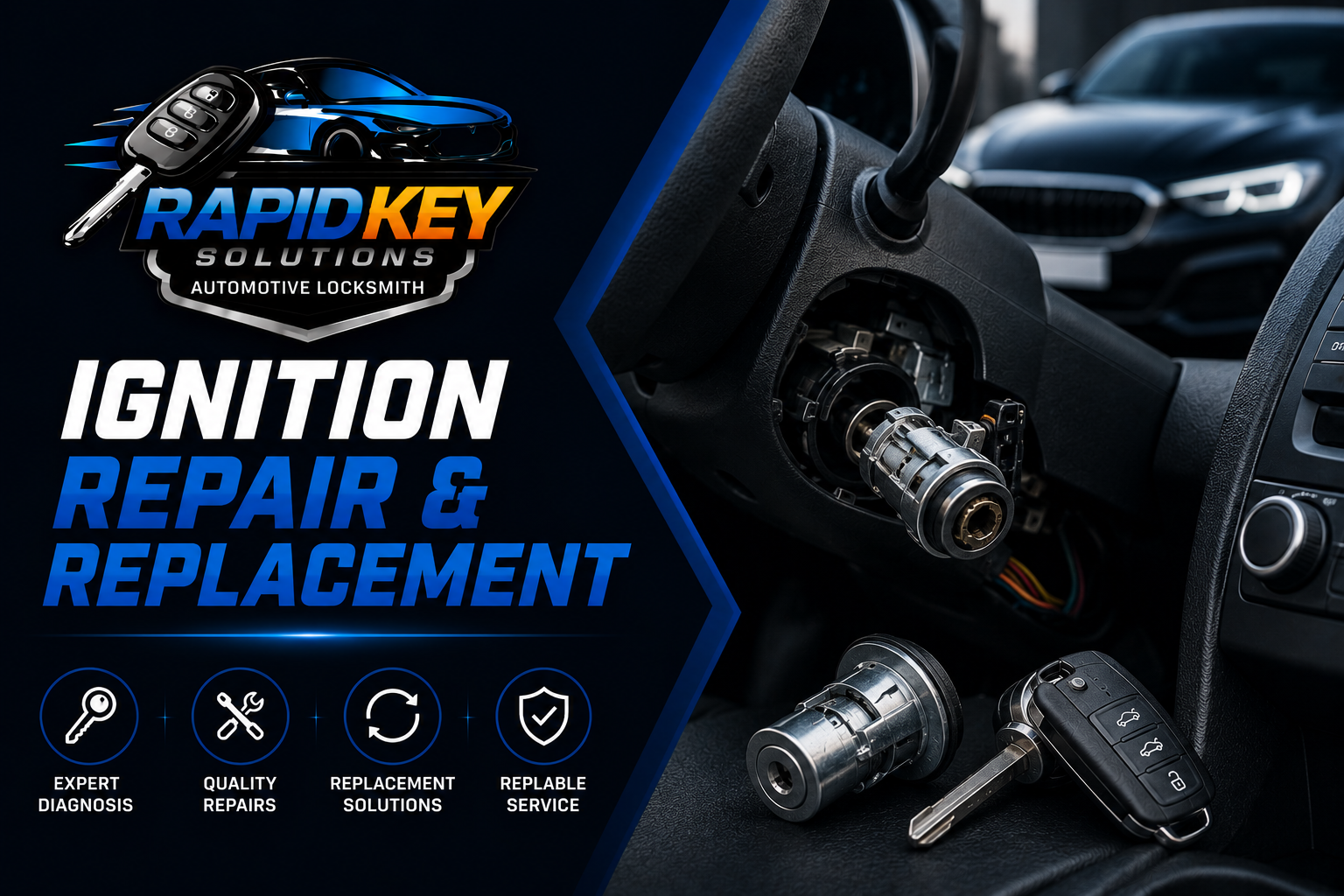 Car ignition repair and replacement by Rapid Key Solutions