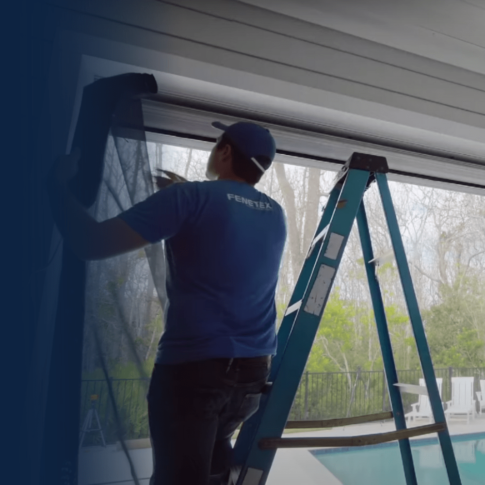 Motorized screen installation guide for builders showing step-by-step process incorporating retractable screens into construction projects workflow