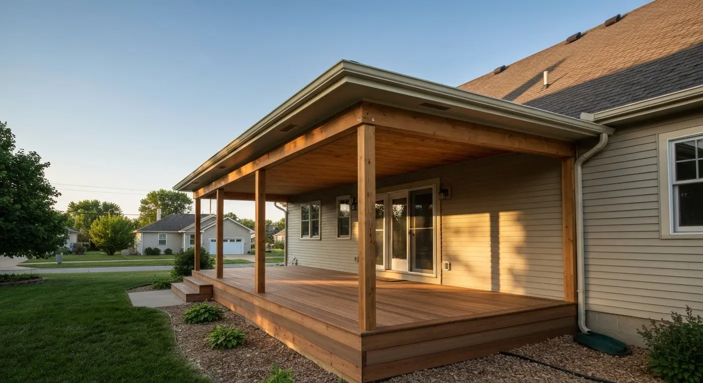 Covered porch addition