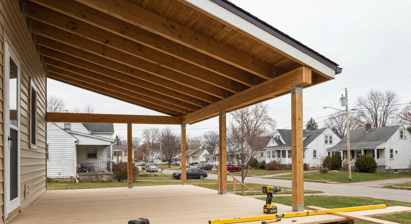 Covered porch construction