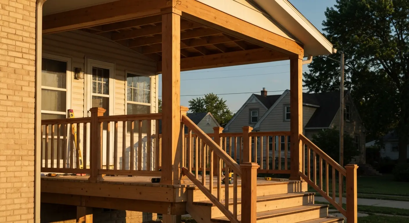 Covered porch construction