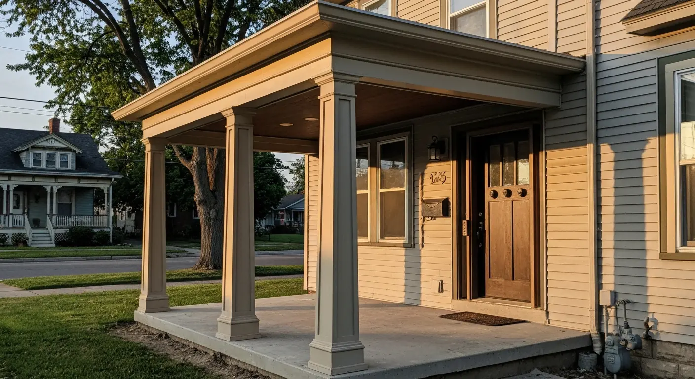 Covered porch addition