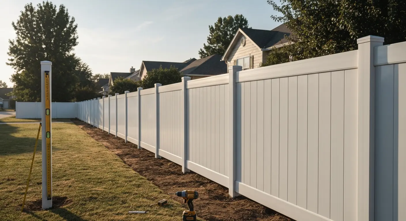 Vinyl fence installation