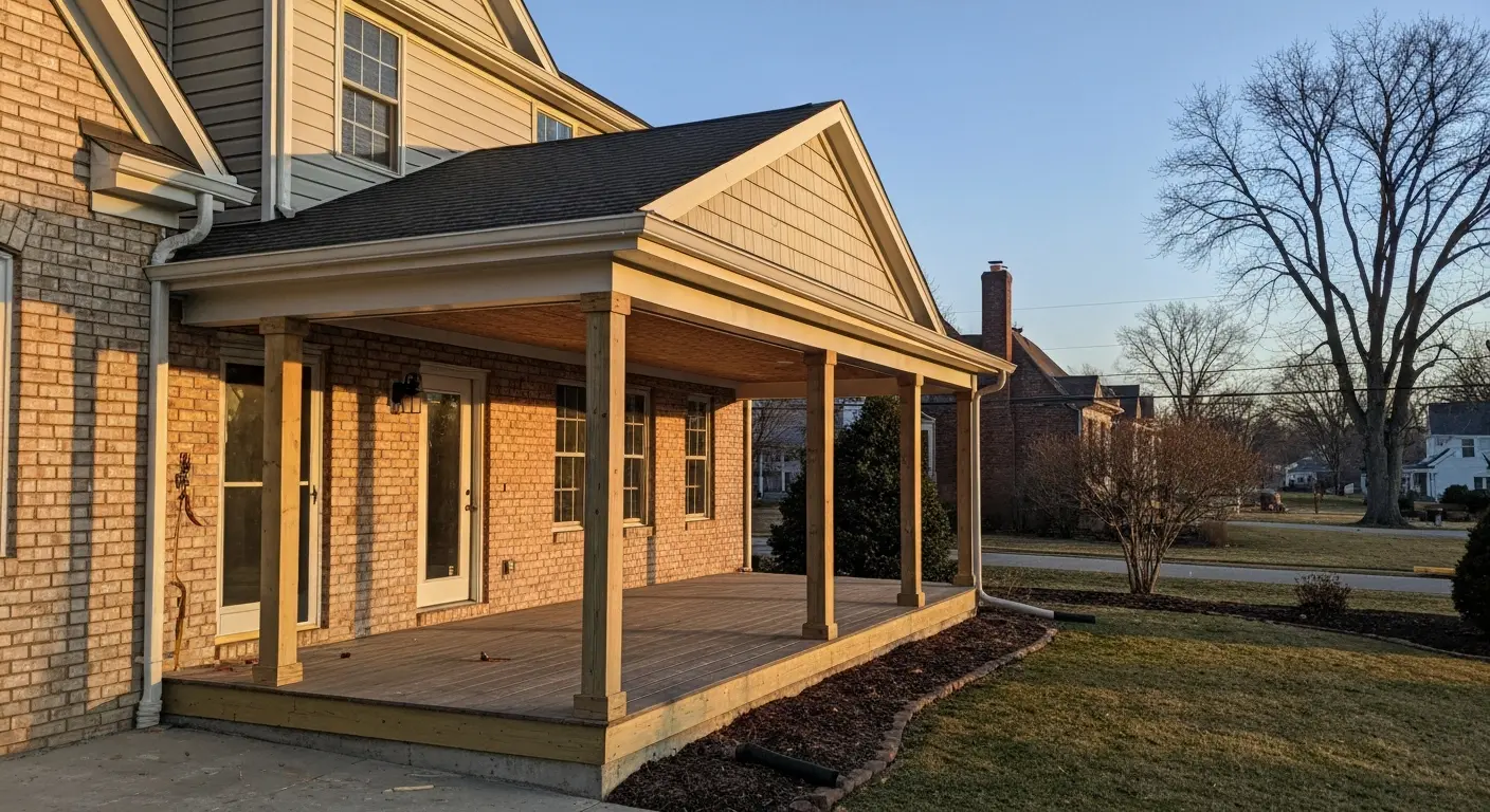 Covered porch addition
