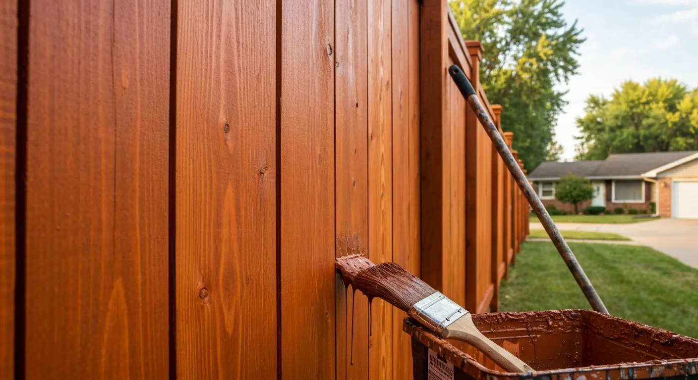 Wood fence staining project