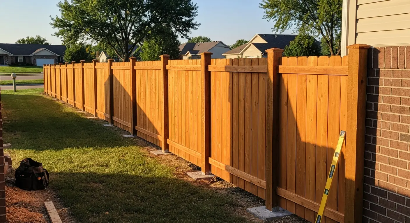 Wood privacy fence installation in Ankeny neighborhood
