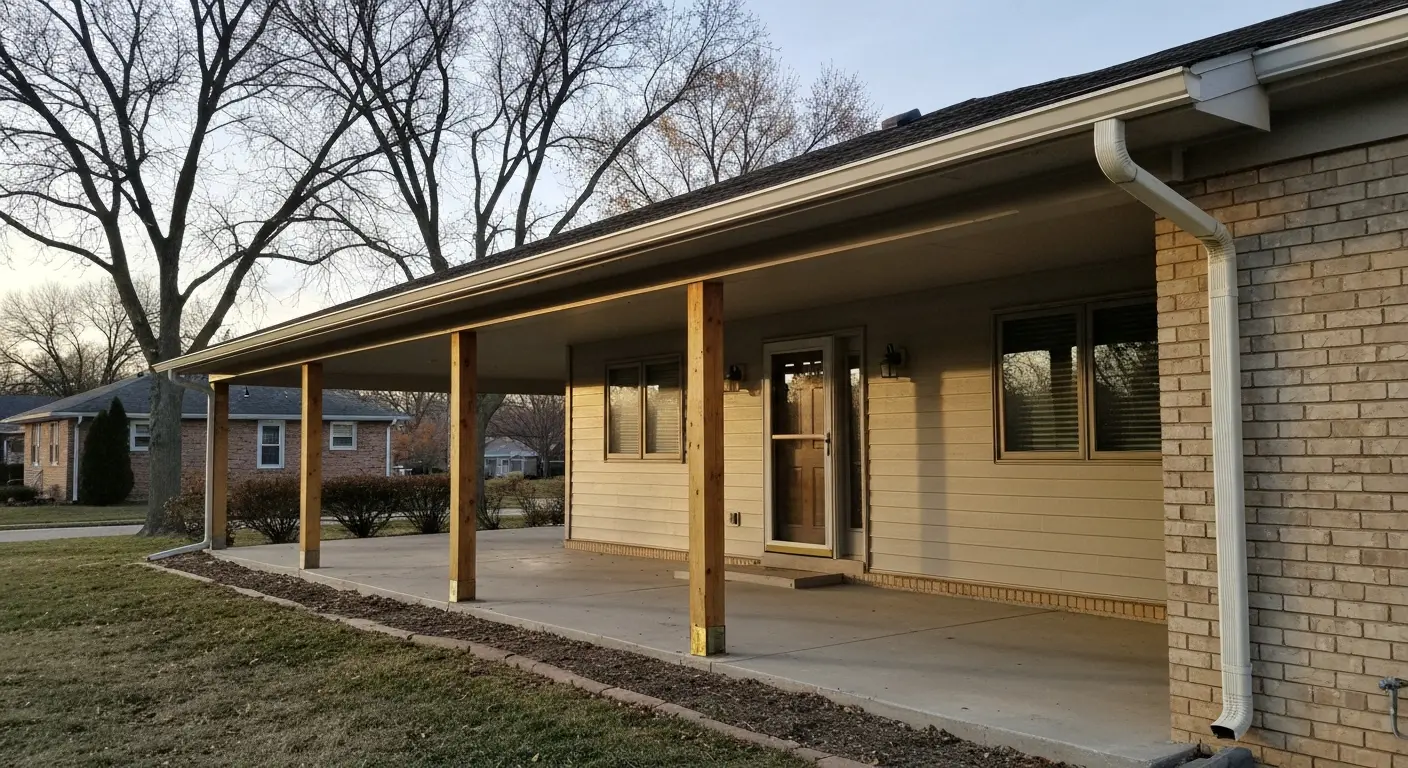 Covered porch addition
